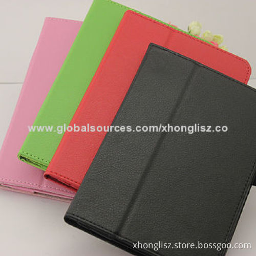 Soft PU leather case for iPad mini, various color options, with folding stand design